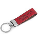 Brelok ze skóry naturalnej unisex B1 personalizowany z grawerem czerwony