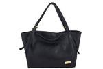 Torebka ze skóry licowej damska Barberini's 987-1 shopper A4 czarna
