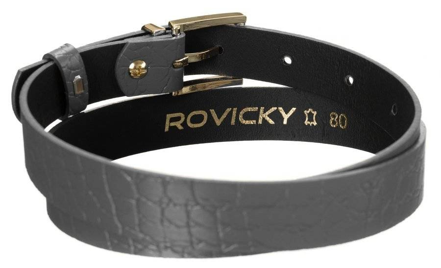 Zwinięty szary pasek Rovicky ZPD-Z2,5GK z logo na spodzie