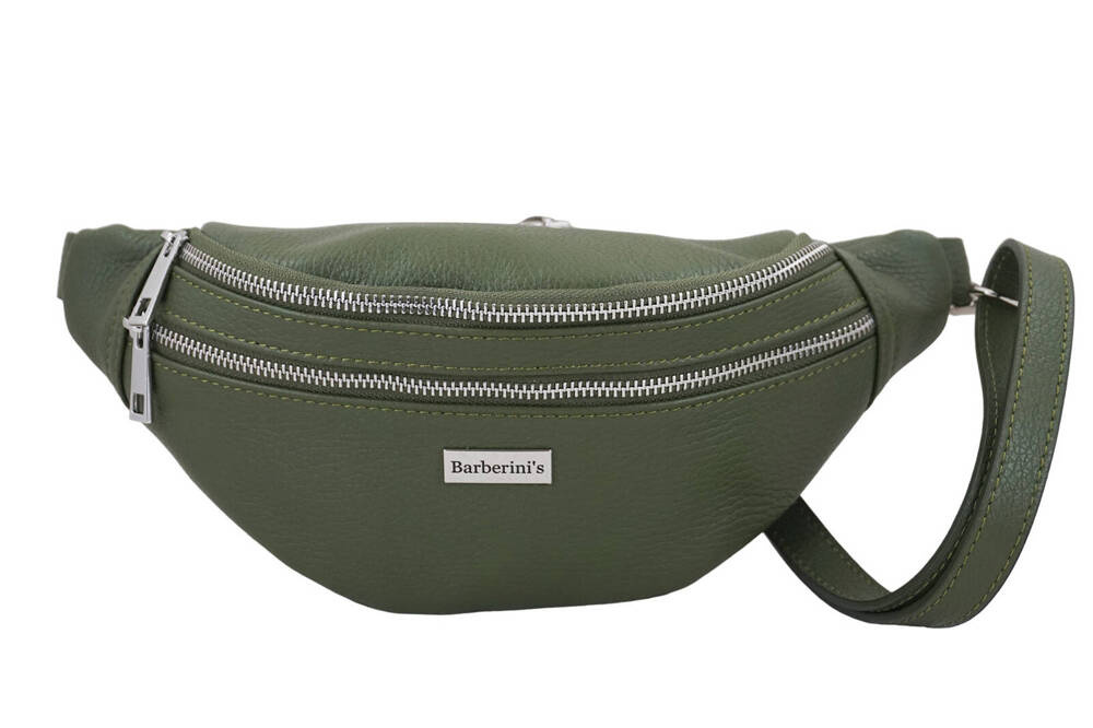 Saszetka z naturalnej skóry damska Barberini's 985-38 nerka crossbody zielona - cecha produktu