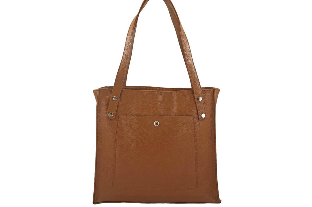 Torebka ze skóry naturalnej damska Barberini's 914-12 shopper A4 camel jasnobrązowa - cecha produktu