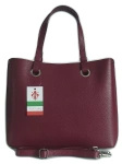 Torebka skórzana damska Vera Pelle VOM65RR shopper bag A4 bordowa