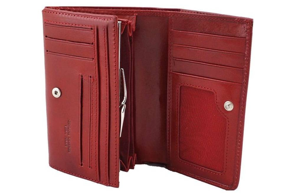 Portfel ze skóry licowej damski Barberini's 8141-1 klasyczny czarny - cecha produktu