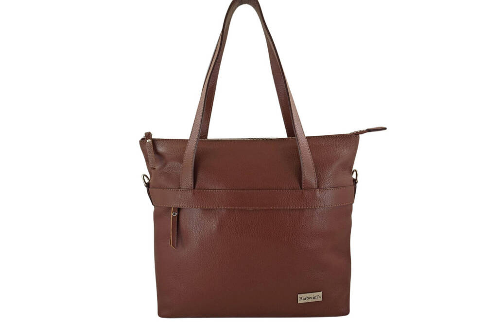 Torebka ze skóry naturalnej damska Barberini's 996-6 shopper bag A4 brązowa - cecha produktu