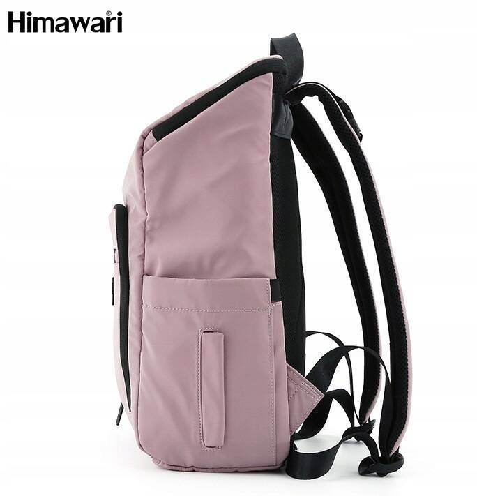 Bok liliowego plecaka Himawari 1223-04 z kieszeniami