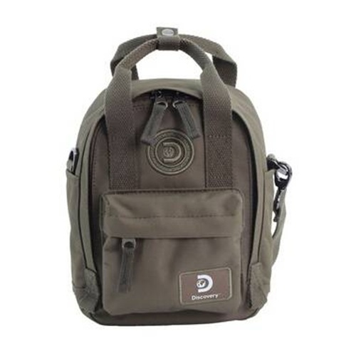 Torba Discovery Cave 812 khaki z przodu, z dwiema rączkami, kieszenią na zamek i tłoczonym logo