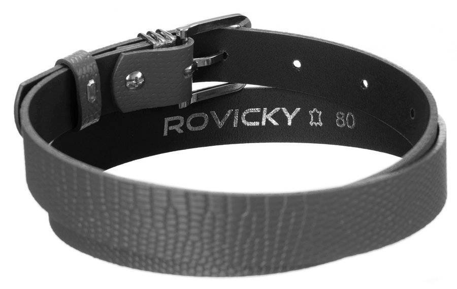 Zwinięty szary pasek Rovicky ZPD-S2,5CK ze wzorem skóry węża
