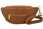 Torebka ze skóry naturalnej damska Barberini's 935/1-12 nerka crossbody jasnobrązowa