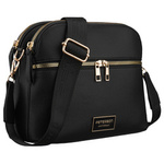 Torebka ze skóry ekologicznej damska Peterson JK6-08 listonoszka crossbody mała czarna