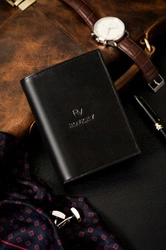 Skórzany portfel męski czarny klasyczny - Rovicky RV-75699-9B-BCA