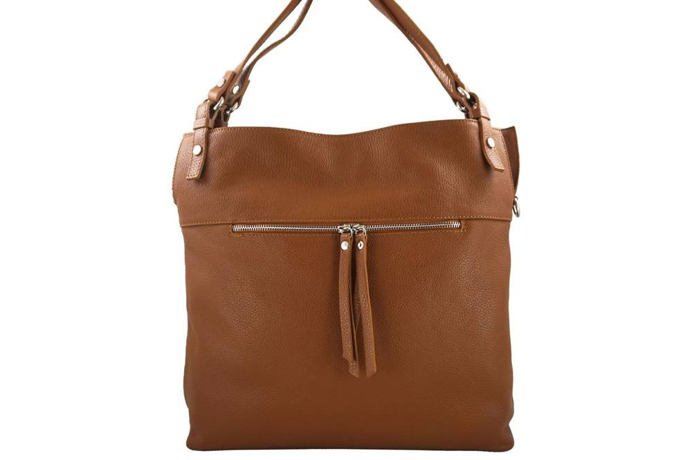 Torebka skórzana damska Barberini's 859-12 shopper bag A4 camel - cecha produktu