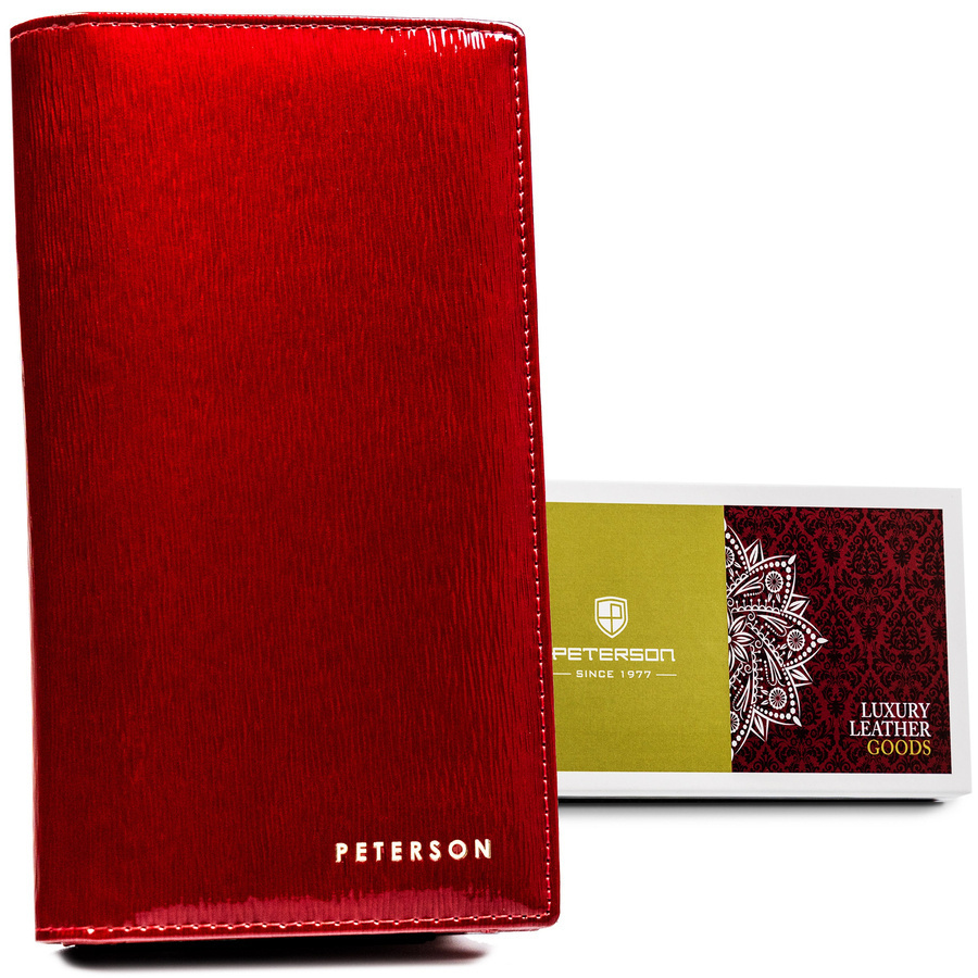 Czerwony lakierowany portfel damski Peterson 421431-SH