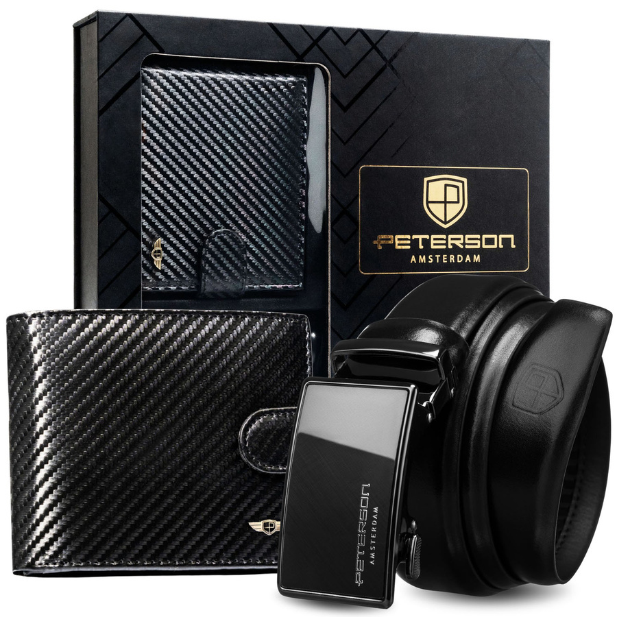 Czarny zestaw prezentowy Peterson N992L-P03 w pudełku