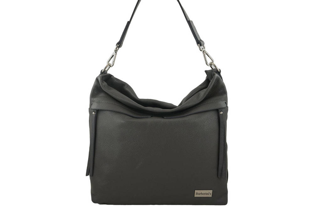 Torebka ze skóry licowej damska Barberini's 926-28 shopper A4 ciemnoszara - cecha produktu