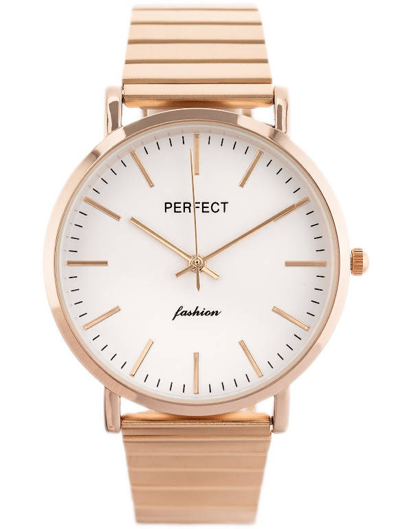 Zegarek damski Perfect S345-5 w kolorze różowego złota - zegarek z przodu na białym tle