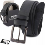 Klasyczny skórzany pasek męski czarny - Beltimore Jeans E11