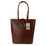 Torebka skórzana damska Vera Pelle SBKB11M shopper bag XXL A4 brązowa