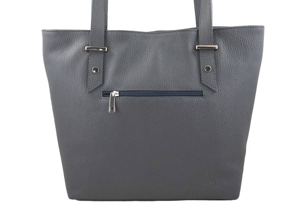 Torebka ze skóry naturalnej damska Barberini's 923-28 shopper bag A4 ciemnoszara - cecha produktu