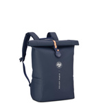 Plecak miejski z materiału wodoodpornego unisex Delsey Turenne Rolltop Roland Garros granatowy