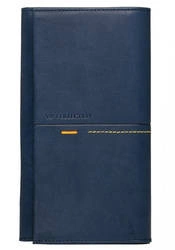 Skórzany portfel damski granatowy RFID Vip Collection Beverly Hills 87C NAVY