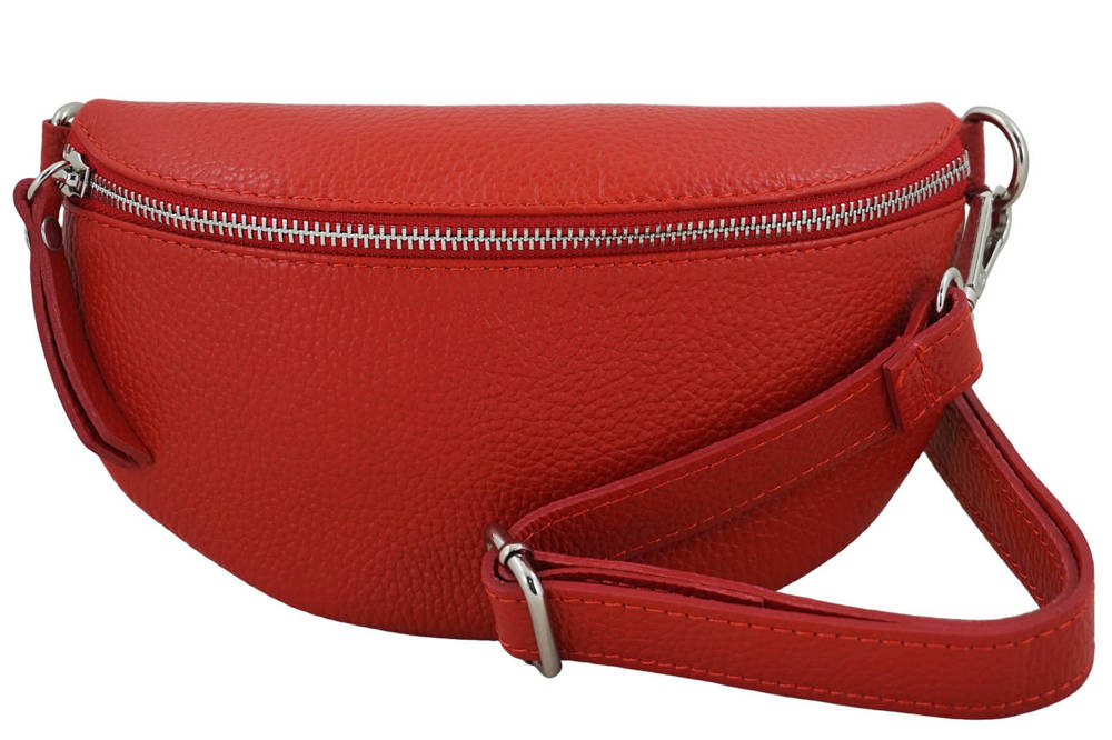 Saszetka z naturalnej skóry damska Barberini's 880-7 nerka crossbody czerwona - cecha produktu