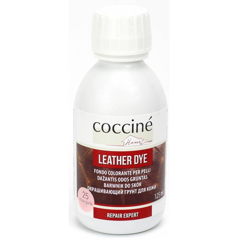 Farba koloryzujący do skóry i tekstyliów Coccine różowa - butelka Leather Dye 125 ml, oznaczenie koloru nr 25 rose pink