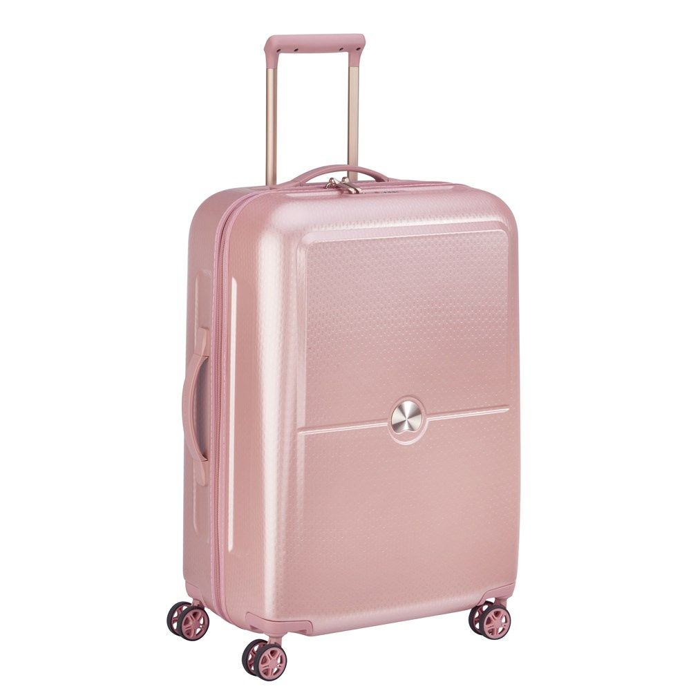 Walizka twarda unisex Delsey Turenne kabinowa 65 cm różowa - widok z przodu