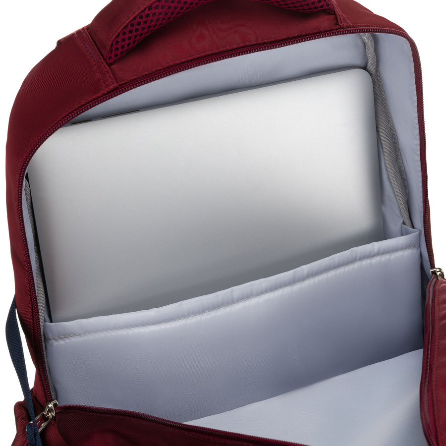 Przegroda na laptopa w bordowym plecaku Peterson 8594