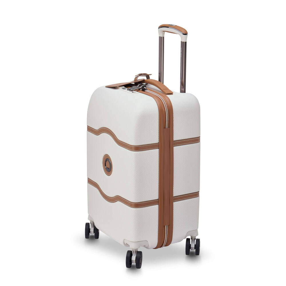 Walizka twarda z materiału unisex Delsey Chatelet Air 2.0 kabinowa 55 cm biała - funkcjonalne wnętrze