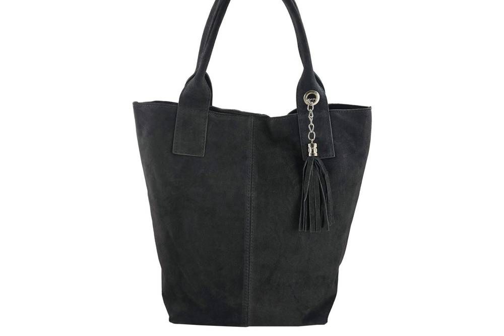 Torebka skórzana zamszowa damska Barberini's 375/8-28 shopper A4 ciemnoszara - cecha produktu