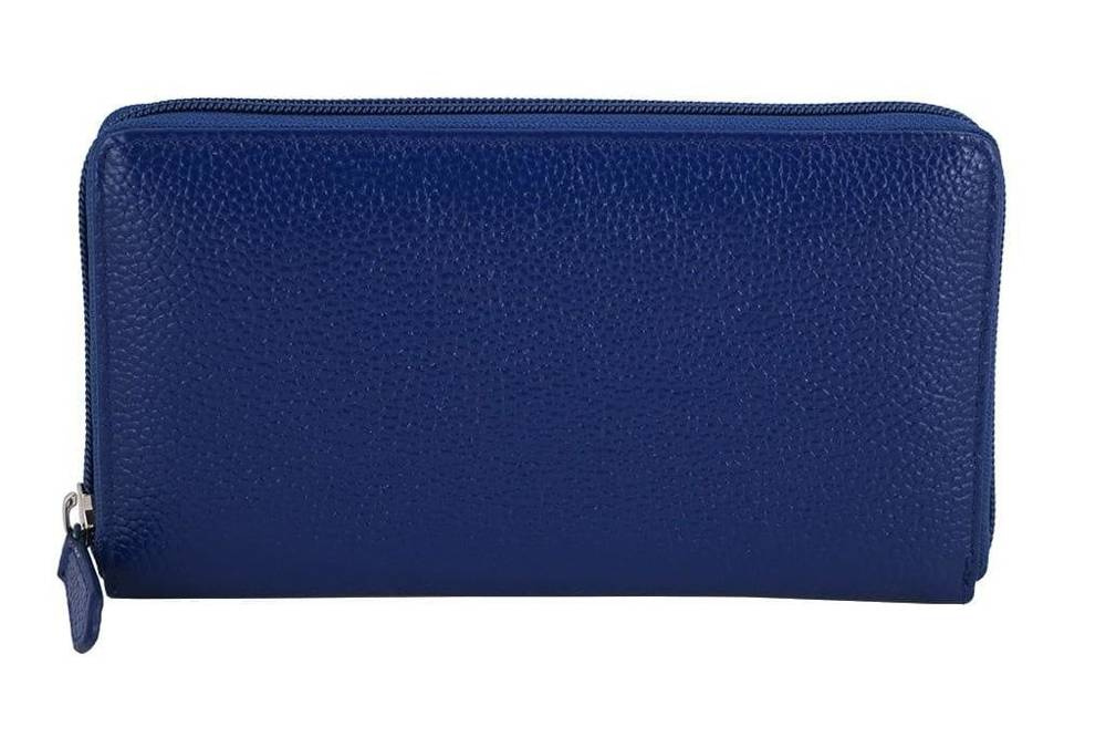 Portfel skórzany damski Barberini's D-8320-4 zamykany na suwak granatowy - cecha produktu