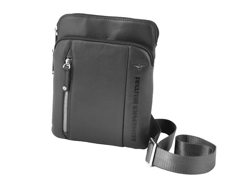Torba skórzana unisex Aeronautica Militare Thunder AM-460 listonoszka czarna - cecha produktu