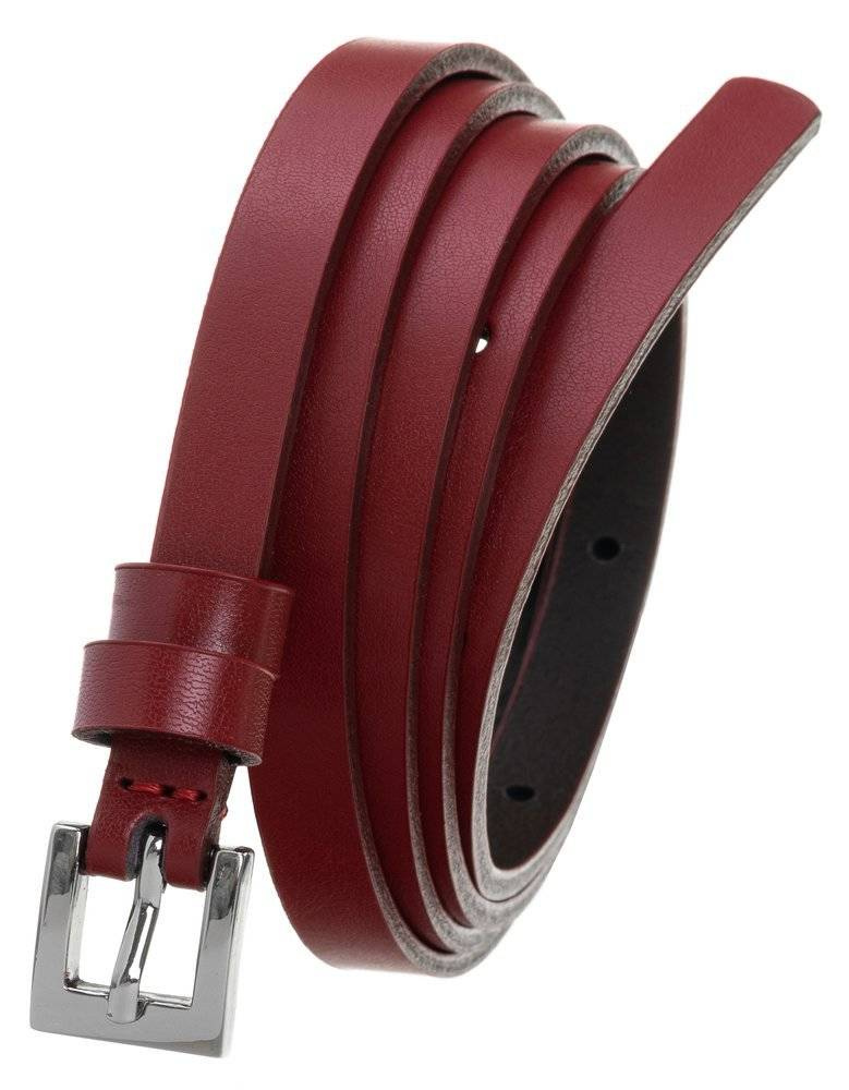 Zwinięty czerwony wąski pasek damski PD-NL-1-105