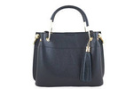 Skórzany kuferek damski na ramię shopper bag czarny - Barberini's 959-1