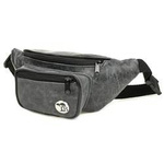 Skórzana saszetka męska nerka biodrowa szara Beltimore F40
