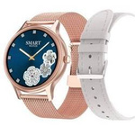 Smartwatch damski Pacific 18-2 biały z różowym złotem