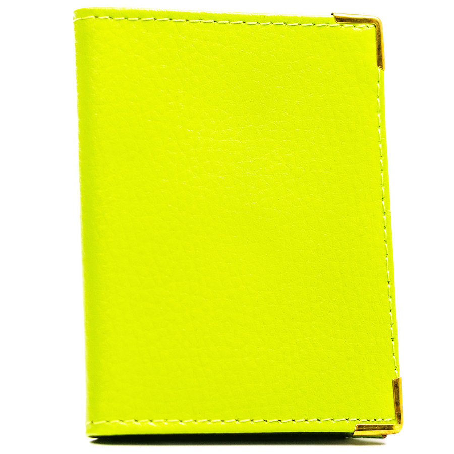 Jasnozielone etui na karty 302 pionowe ze złotymi narożnikami