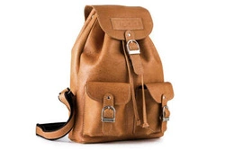 Plecak skórzany unisex VOOC TC13 miejski retro duży camel