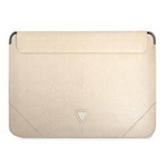 Etui na laptopa ze skóry ekologicznej unisex Guess GUCS16PSATLE sleeve 16 cali beżowe