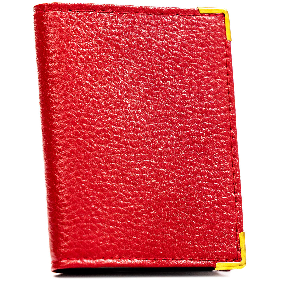 Czerwone etui na karty 302 pionowe ze złotymi narożnikami