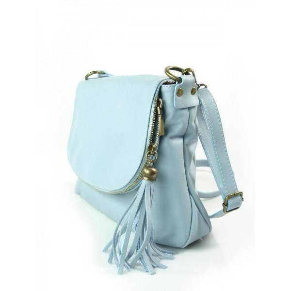 Torebka skórzana damska Vera Pelle VP1017BB listonoszka baby blue niebieska - cecha produktu