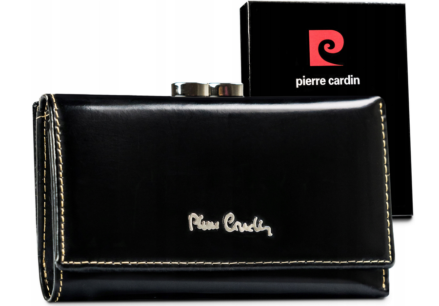 Czarny portfel damski Pierre Cardin 457 PSP520.2 na bigiel