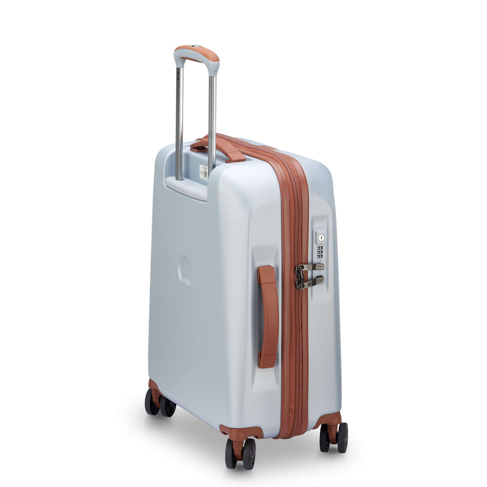Walizka z twardego materiału unisex Delsey Promenade podróżna kabinowa srebrna - detale i wykończenie