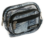 Poręczna saszetka nerka biodrowa materiałowa kolorowa jeans Loren S02-600D-5