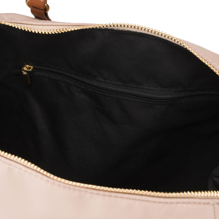 Torebka z poliestru damska Peterson JK6-04 listonoszka crossbody średnia beżowa - metalowe detale i zamknięcie