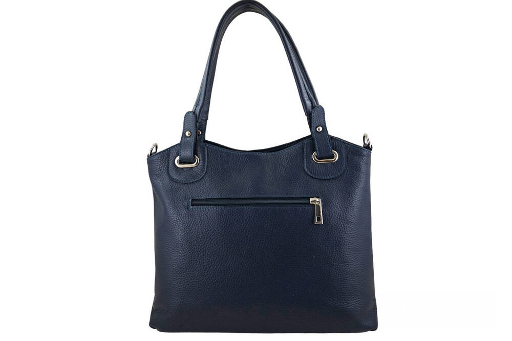 Torebka ze skóry licowej damska Barberini's 982-4 shopper A4 granatowa - cecha produktu