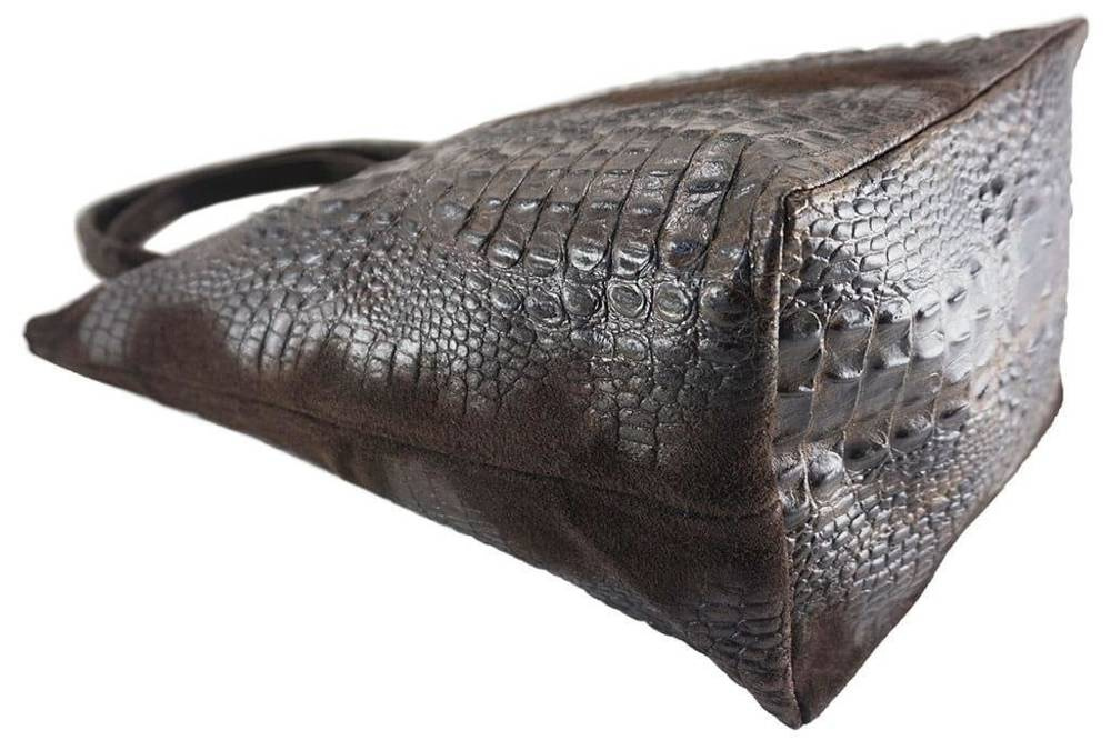 Torebka zamszowa damska Barberini's 375/7-6 shopper bag A4 brązowa - cecha produktu