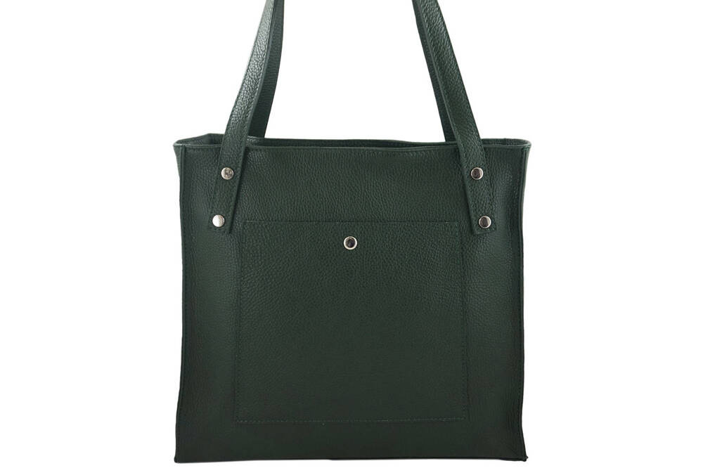 Torebka ze skóry naturalnej damska Barberini's 914-42 shopper A4 ciemnozielona - cecha produktu