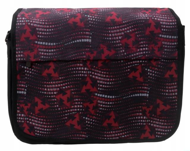 Czarno-ciemnoczerwona torba Loren SB-1-NEW z nadrukiem w czerwone wzory