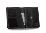 Skórzany portfel z bilonówką slim wallet ciemny brąz - SOLIER SW15